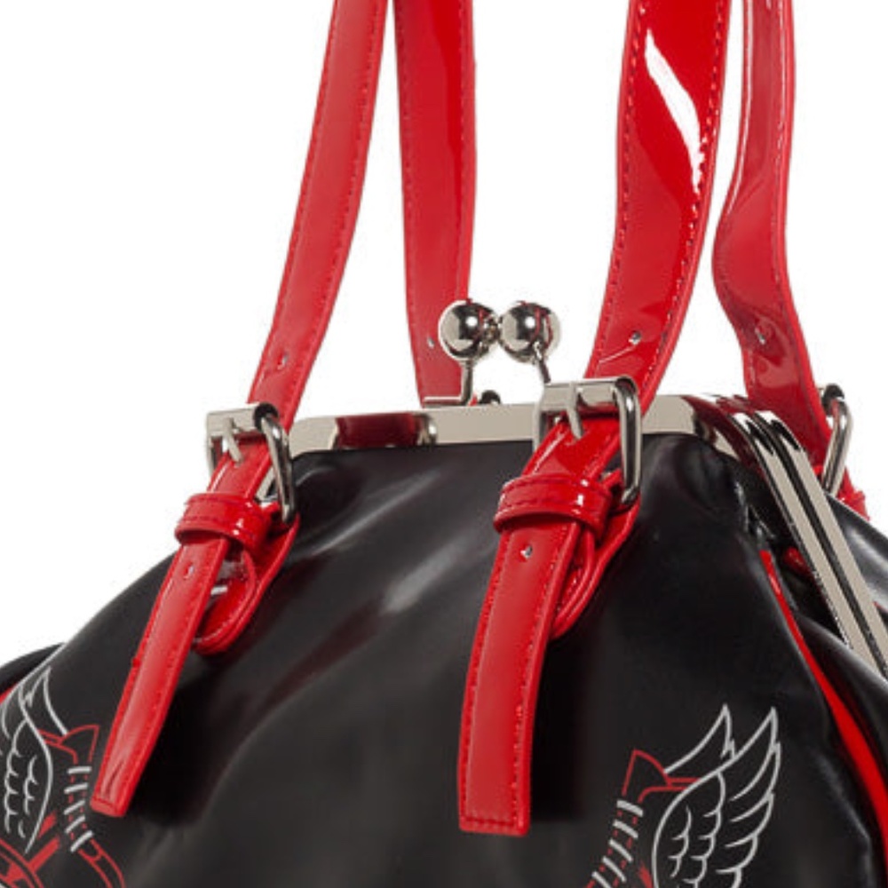 Sourpuss Retro Design Roller Derby Winged Flying Skate Handbag bag New - Picture 2 of 14